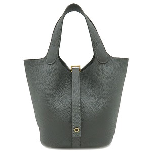 エルメス ハンドバッグ ピコタンロックPM トリヨンクレマンス グリーン未使用 深緑   中古