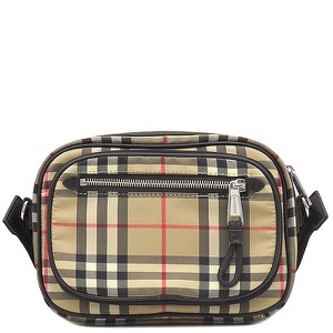 バーバリー ショルダーバッグ ノバチェック クロスボディ ナイロン マルチカラー 黒 斜め掛け 8010152 中古