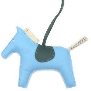 エルメス バッグチャーム ロデオGM アニョーミロ ブルー 水色 オフホワイト 緑  中古