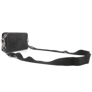 グッチ ショルダーバッグ ジャンボGG ミニバッグ レザー ブラック 黒 696075 中古