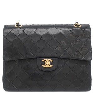 シャネル ショルダーバッグ マトラッセ 25 チェーン ショルダー ラムスキン ブラック 黒  Wフラップ  中古