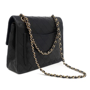 シャネル ショルダーバッグ マトラッセ 25 チェーン ショルダー ラムスキン ブラック 黒  Wフラップ  中古