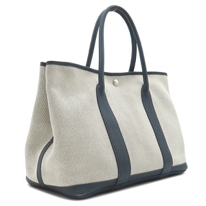 エルメス トートバッグ ガーデンパーティー PM トワルアッシュ ネイビー 紺 トワルH  中古