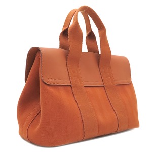 エルメス ハンドバッグ ヴァルパライソPM  トワルシェブロン オレンジ 中古
