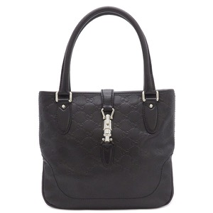 グッチ トートバッグ ニュージャッキー  レザー ブラック ゴールド金具 黒 GG ハンドバッグ  145817 中古