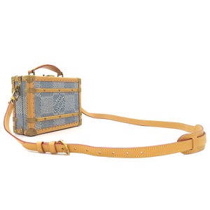 ルイヴィトン ショルダーバッグ ハンドル トランク コットンキャンバス ブルー ショルダー 斜め掛け  N40626 中古