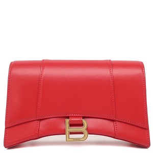 バレンシアガ 2WAYバッグ アワーグラス HOUR GLASS レザー レッド 赤 クラッチバッグ チェーン ショルダー  644973 中古