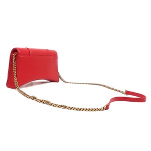 バレンシアガ 2WAYバッグ アワーグラス HOUR GLASS レザー レッド 赤 クラッチバッグ チェーン ショルダー  644973 中古