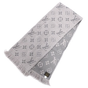 ルイヴィトン マフラー エシャルプ ロゴマニア ウール グレー M74742 中古