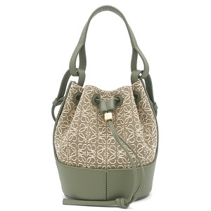 ロエベ 2WAYバッグ バルーン ミニ カーフ グリーン 緑 ハンドバッグ ショルダーバッグ  A710P18X07 中古