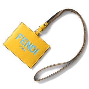 フェンディ IDパスケース/ネックストラップ/カードケース ファッション小物中古 メンズ レディース ミモザイエロー&サイバーブルー&オーロソフト 8M0452 AHNI F1EEV FENDI