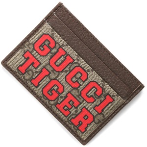 グッチ クレジットカードケース ファッション小物中古 メンズ GGスプリーム タイガー ベージュ&エボニー&ダークブラウン&グリーン&レッド 673002 US7EC 9396 GUCCI