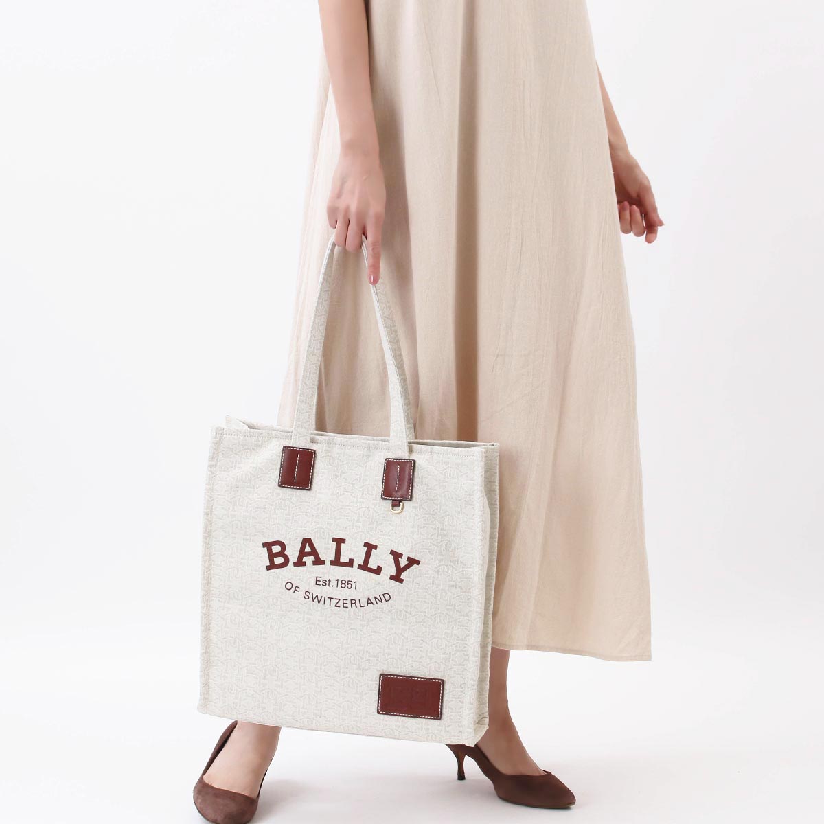 BALLY バリーモノグラム　トートバッグ　A4収納可　通勤バッグ　ショルダー