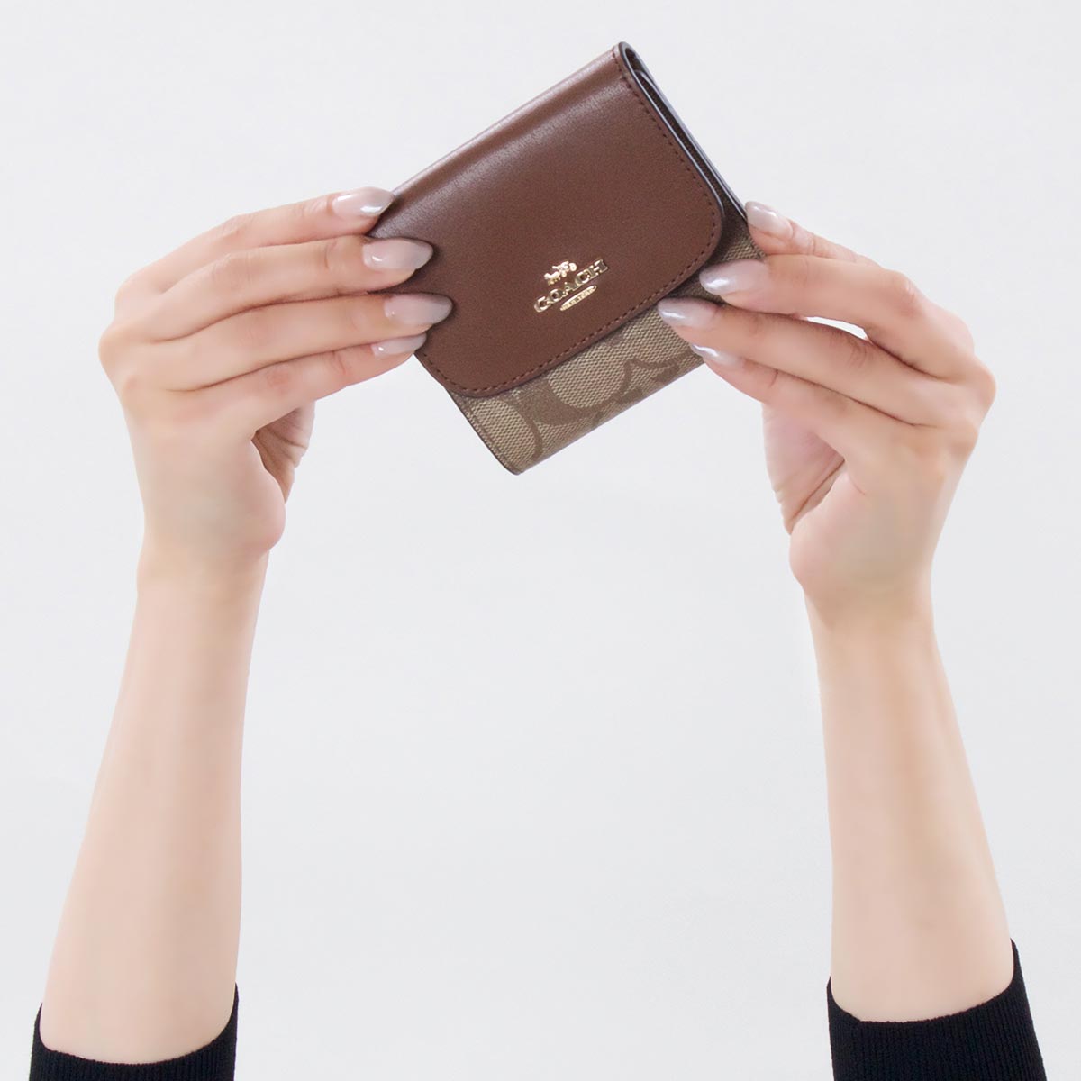 楽天市場 コーチ 三つ折り財布 財布 メンズ レディース シグネチャー スモール カーキ サドルブラウン F875 Ime74 Coach ブランドショップ ブルーク