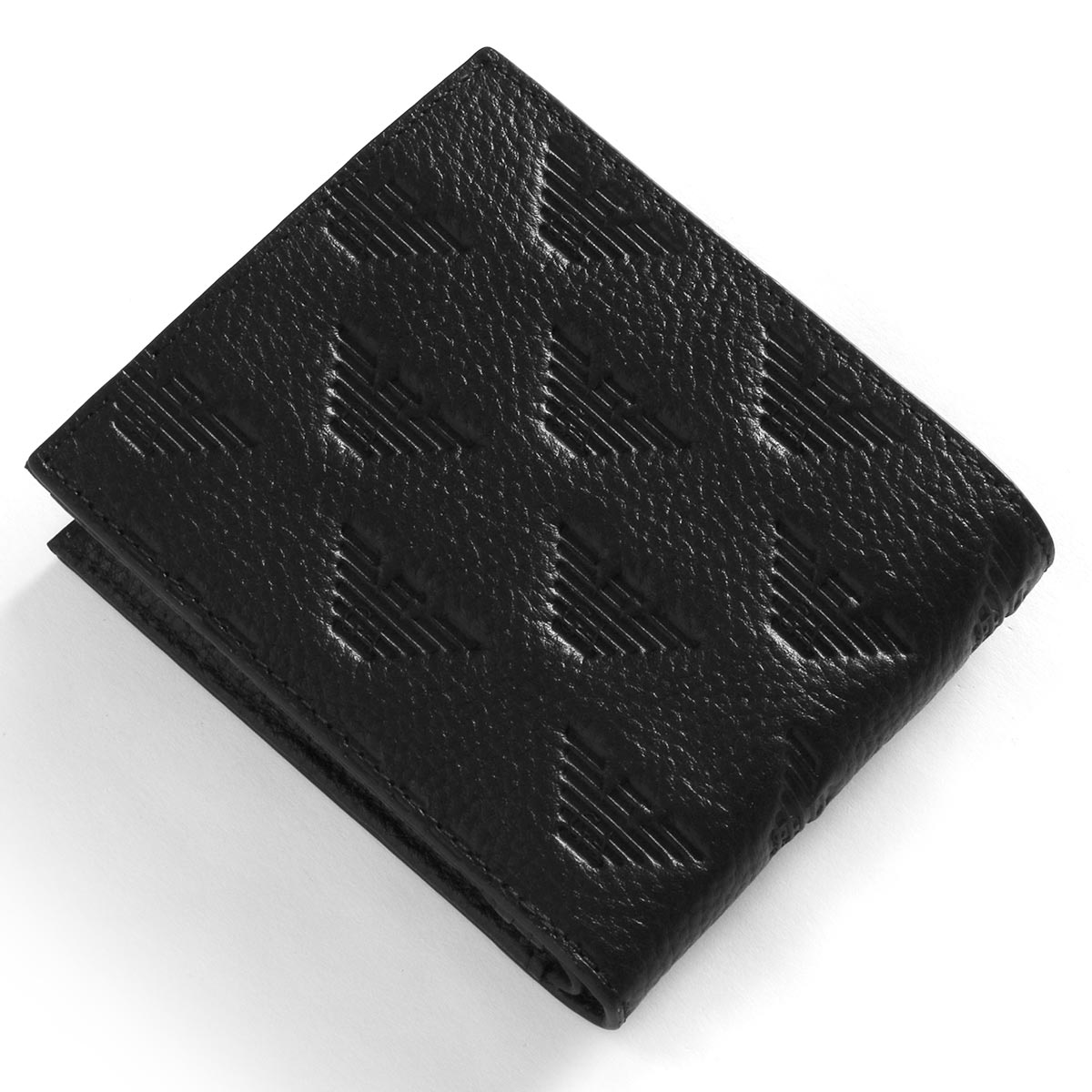 エンポリオアルマーニ 二つ折り財布 財布 メンズ イーグルマーク モノグラム ブラック YEM122 Y142V 81072 EMPORIO