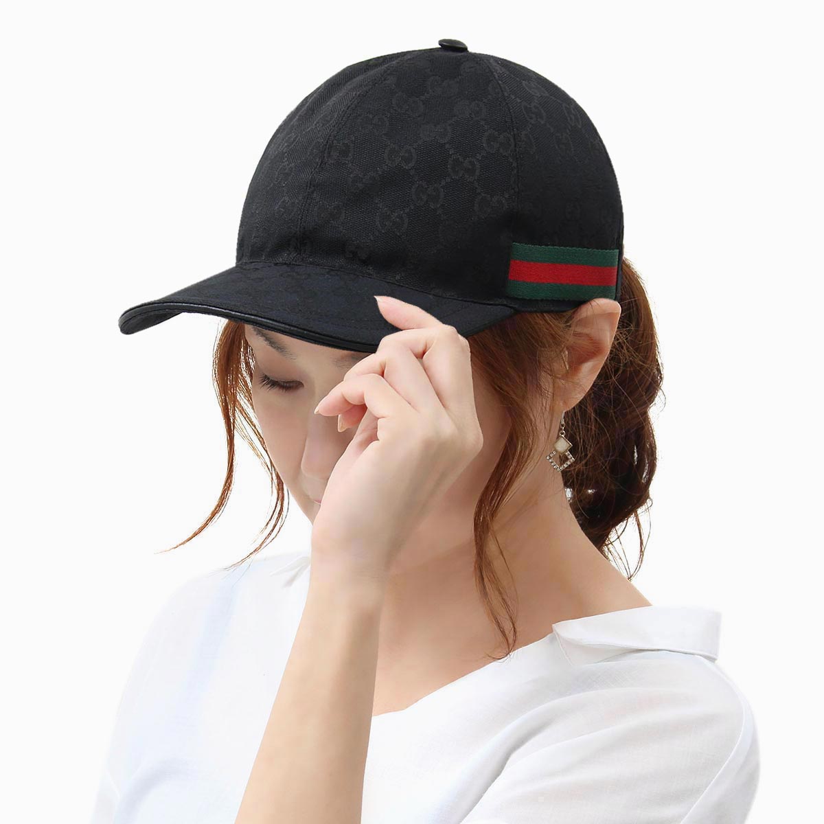 グッチ 帽子/キャップ メンズ レディース オリジナルGG ブラック\u0026グリーン\u0026レッド 200035 KQWBG 1060 GUCCI  |ブランド腕時計通販なら「 ブルークウォッチカンパニー 心斎橋店」