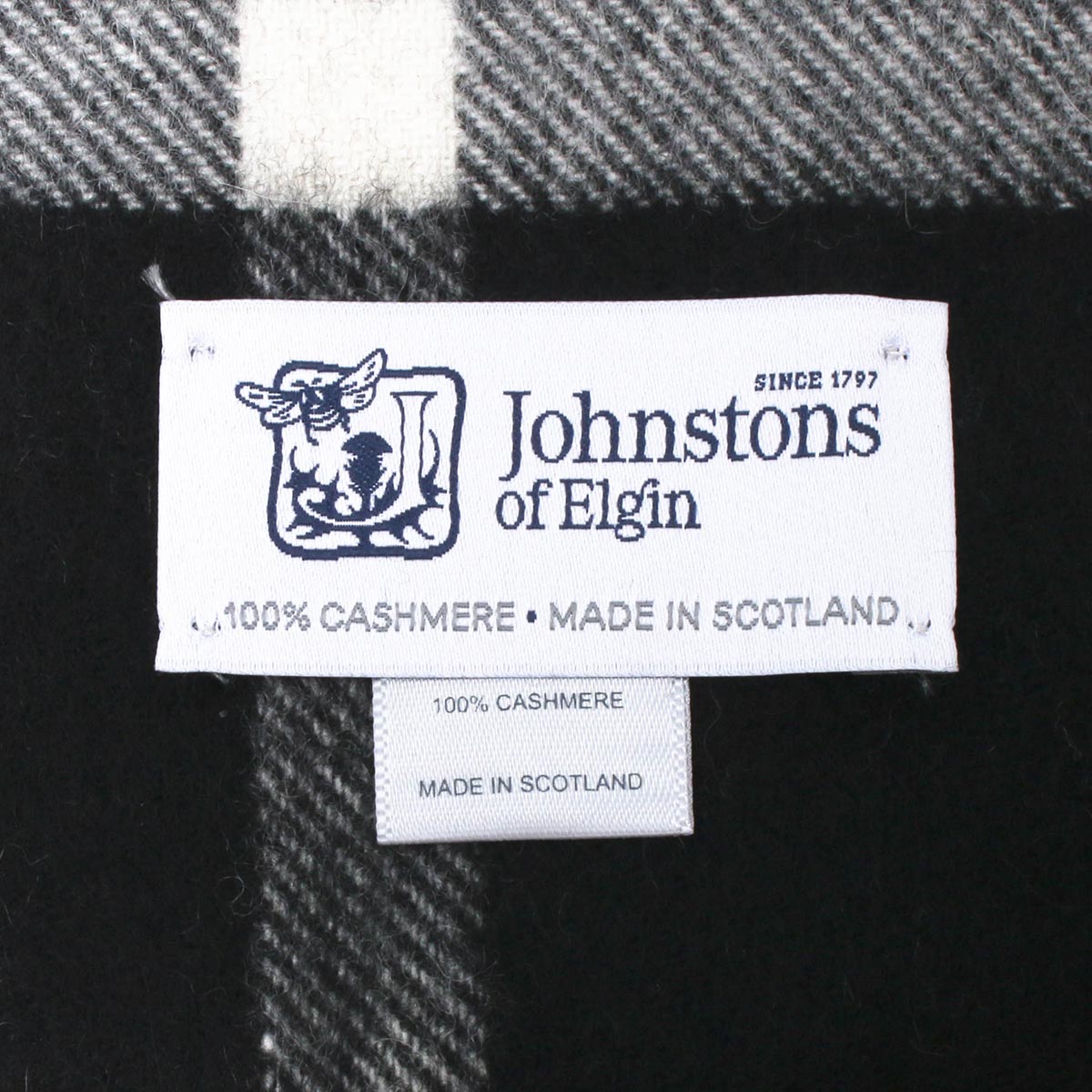 ジョンストンズ ストール/マフラー メンズ レディース WA57 ブラック