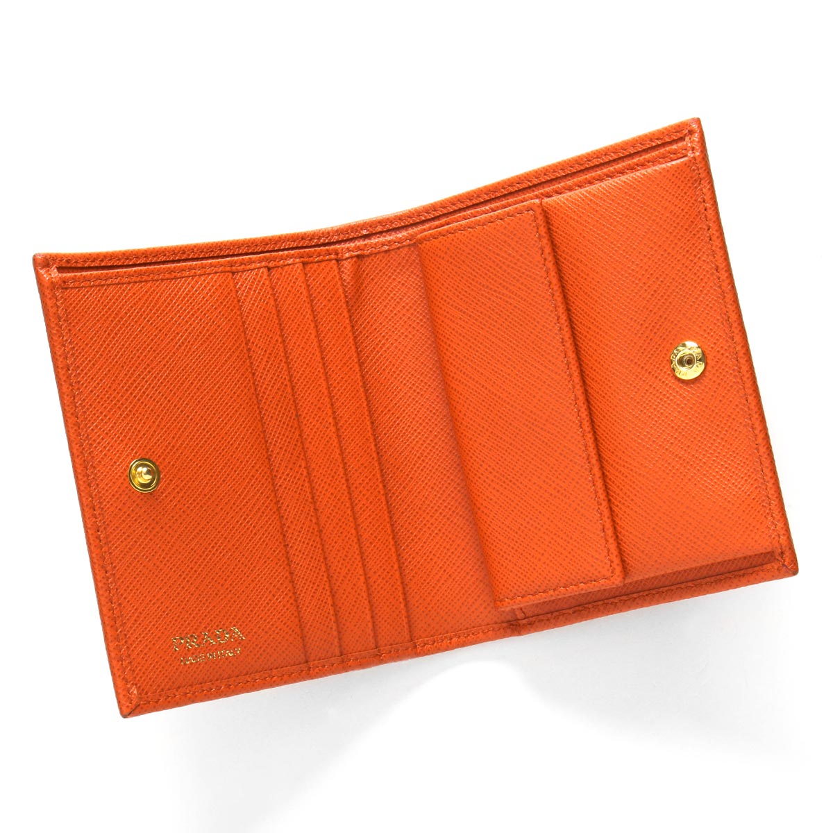 プラダ 二つ折り財布 財布 レディース サフィアーノ メタル アランチョ