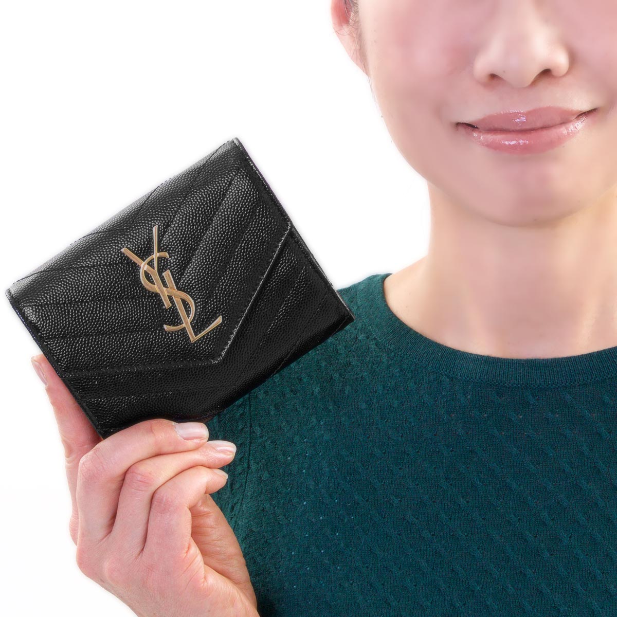 新品 Yves saint Laurentイヴ・サンローラン 二つ折り財布 - 折り財布