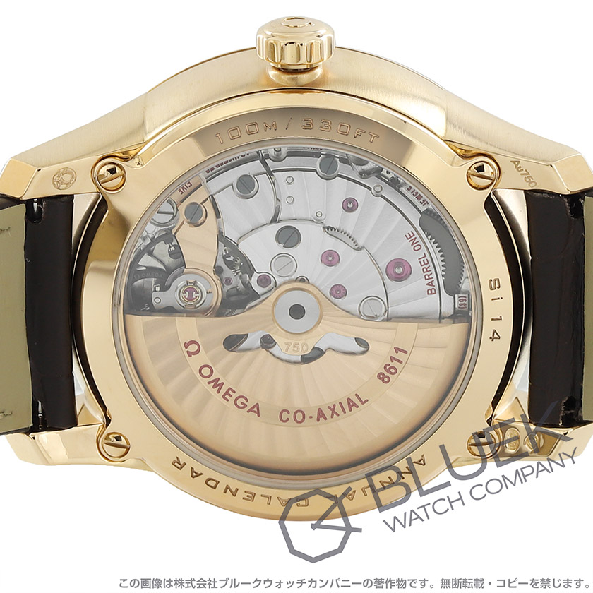 オメガ デ・ヴィル アニュアルカレンダー RG金無垢 アリゲーターレザー メンズ 431.53.41.22.02.001