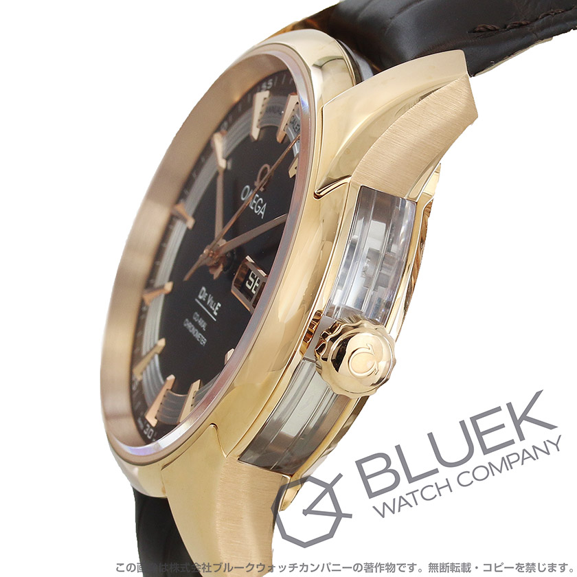 オメガ デ・ヴィル アワービジョン アニュアルカレンダー RG金無垢 アリゲーターレザー メンズ 431.63.41.22.13.001