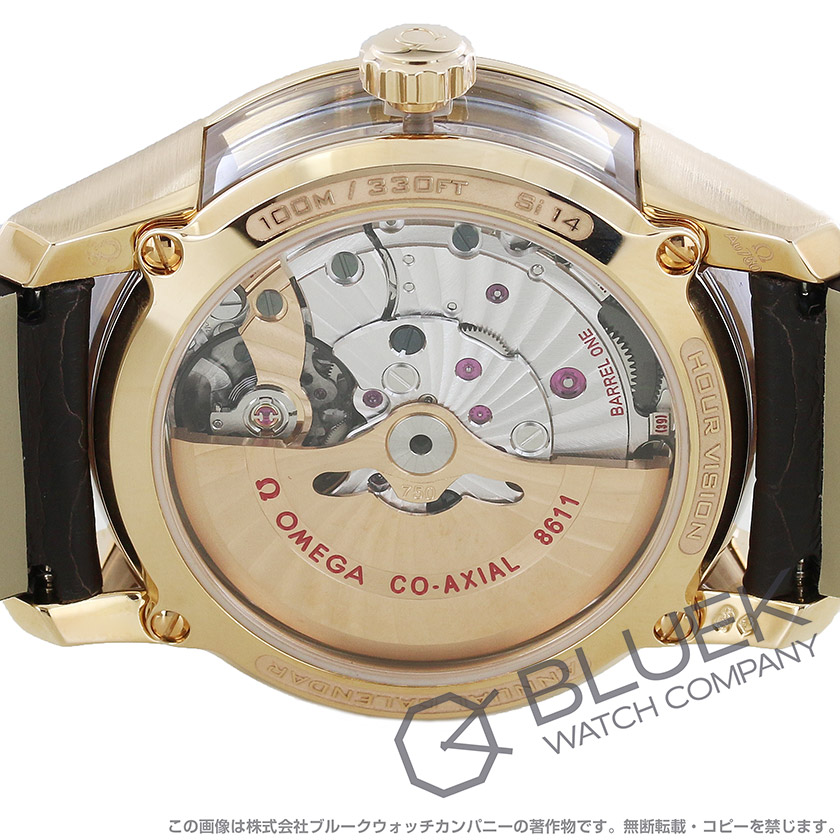 オメガ デ・ヴィル アワービジョン アニュアルカレンダー RG金無垢 アリゲーターレザー メンズ 431.63.41.22.13.001