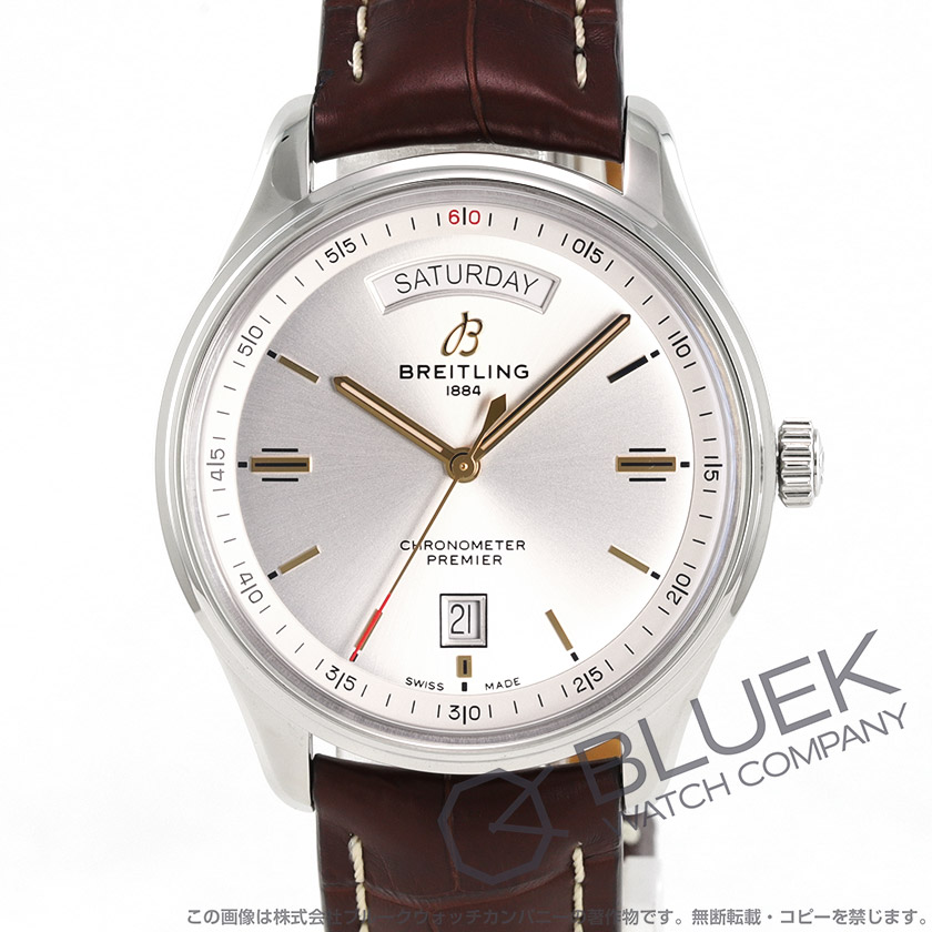 ブライトリング プレミエ アリゲーターレザー メンズ A45340211G1P1