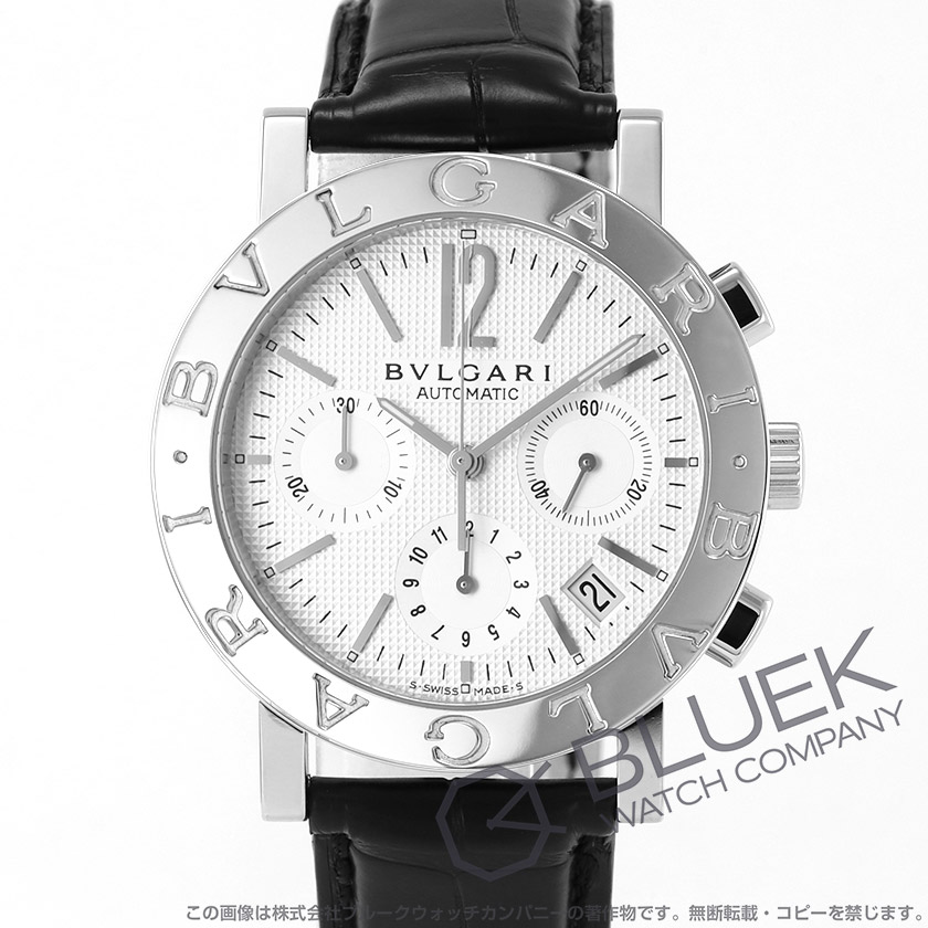 ブルガリ ブルガリ・ブルガリ クロノグラフ アリゲーターレザー メンズ BB38WSLDCH