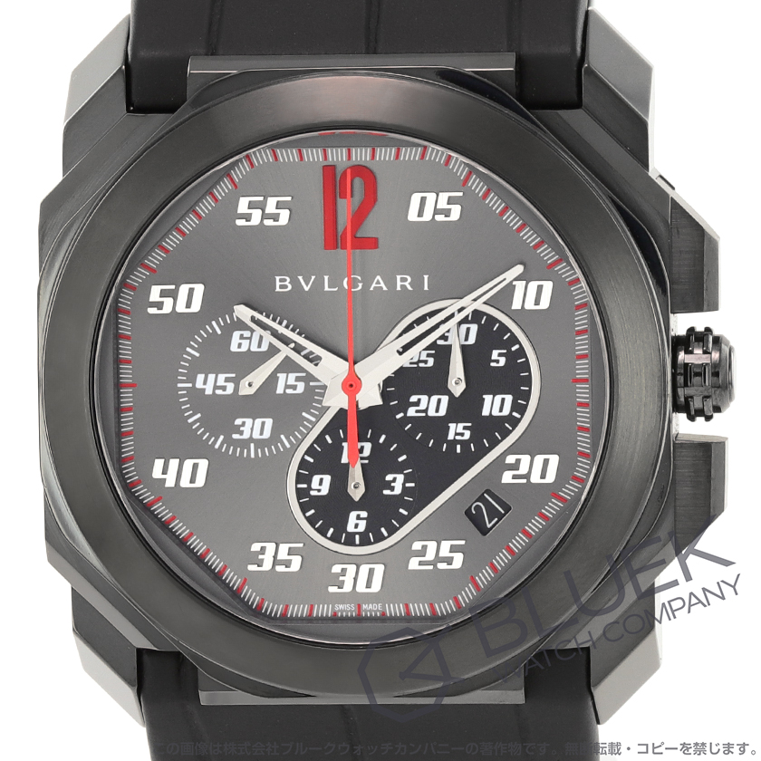 ブルガリ オクト ヴェロチッシモ ケン・オクヤマ リミテッド 世界限定200本 クロノグラフ クロコレザー メンズ BGO41BSLDCH/KO