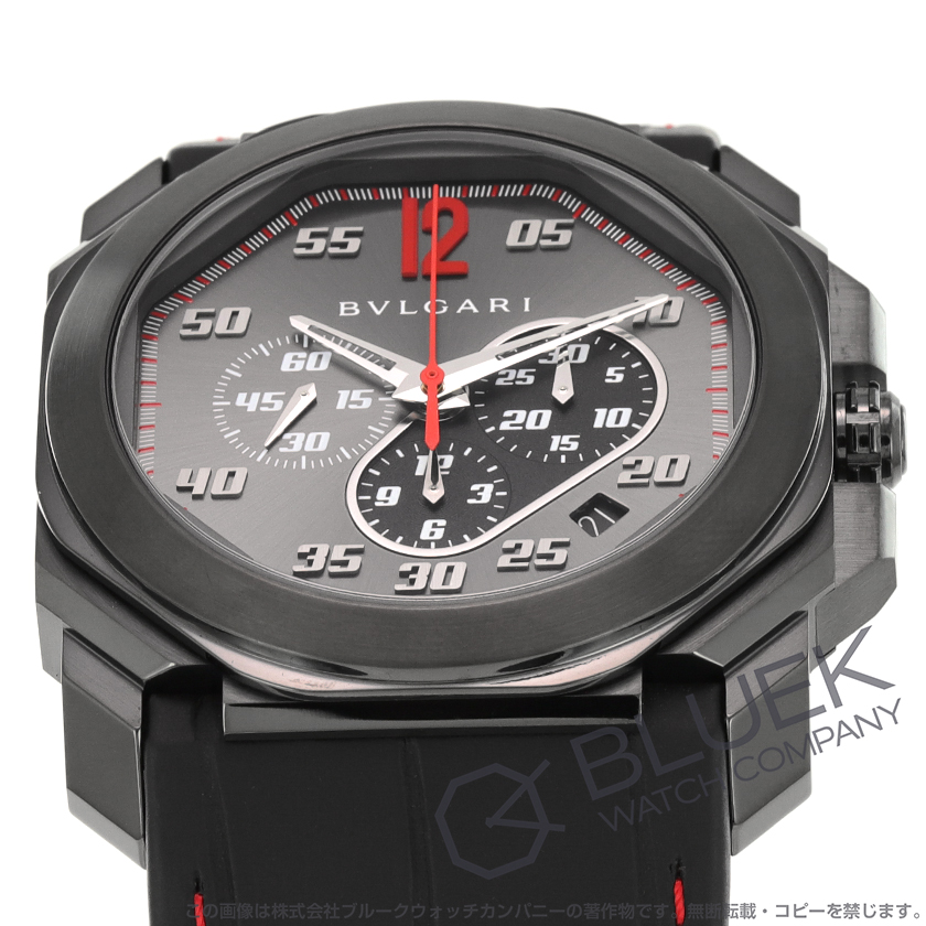 ブルガリ オクト ヴェロチッシモ ケン・オクヤマ リミテッド 世界限定200本 クロノグラフ クロコレザー メンズ BGO41BSLDCH/KO