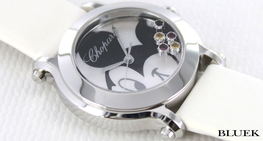 ショパール ハッピーダイヤモンド ハッピーミッキー サテンレザー レディース 278509-3045