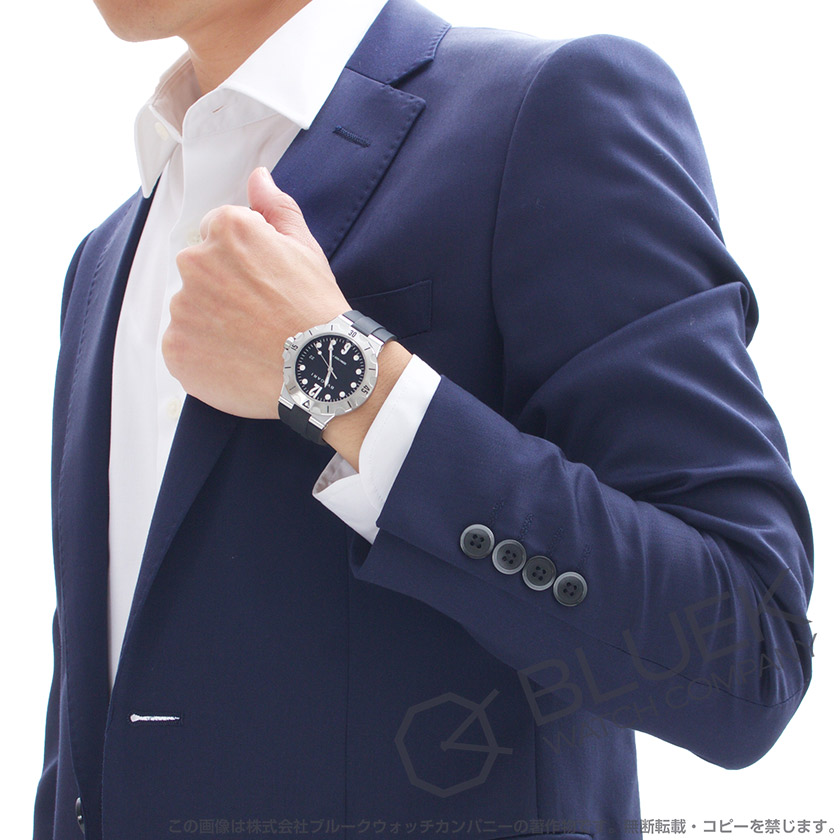 ブルガリ BVLGARI 腕時計 メンズ DP41BSVSD ディアゴノ プロフェッショナル 43mm DIAGONO PROFESSIONAL 43mm 自動巻き（手巻き付） ブラックxブラック アナログ表示