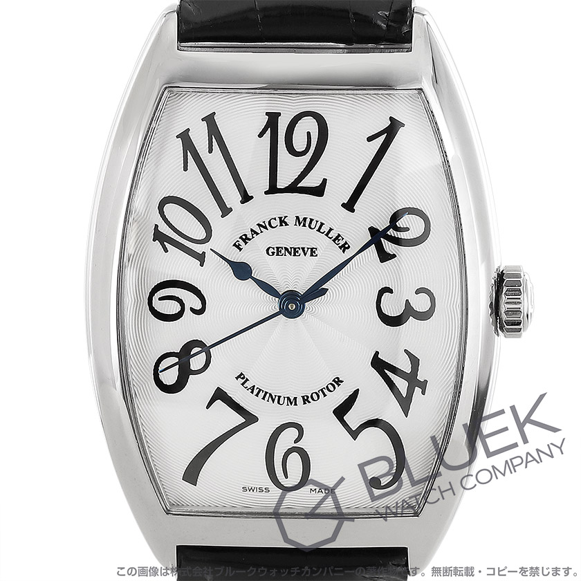 フランクミュラー トノーカーベックス プラチナローター クロコレザー メンズ 6850 B SC