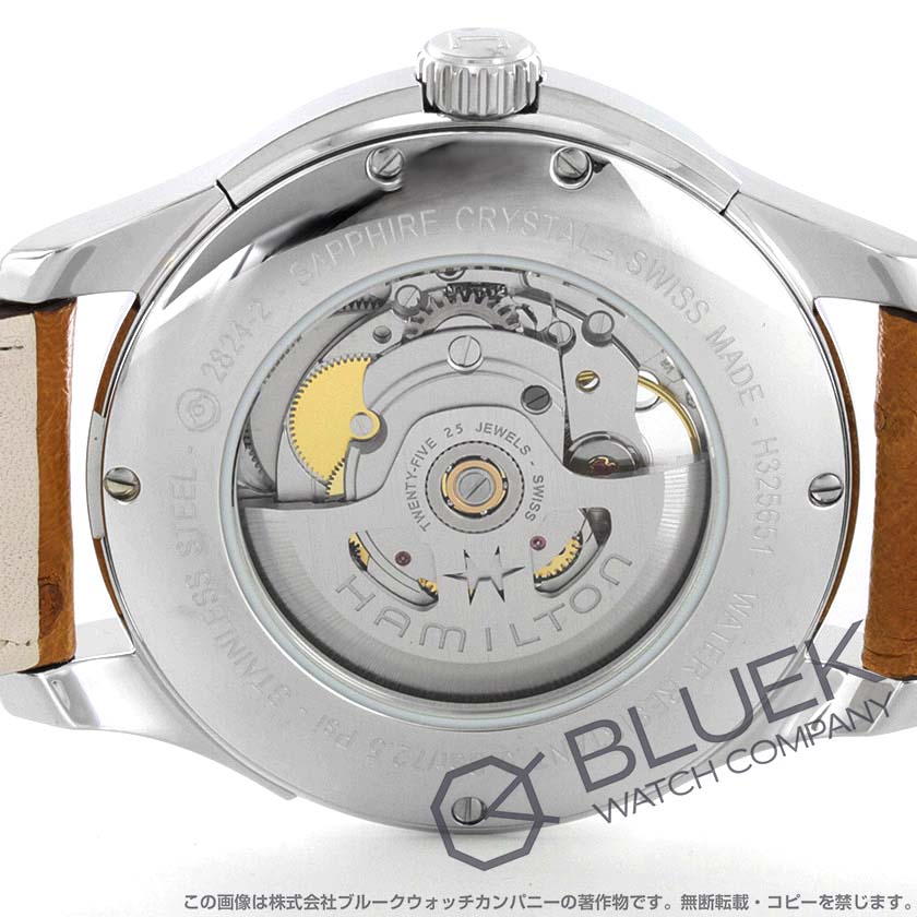 ハミルトン ジャズマスター ビューマチック オープンハート オーストリッチレザー メンズ H32565585