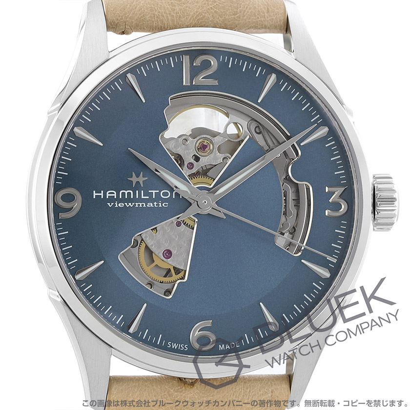ハミルトン ジャズマスター ビューマチック オープンハート オーストリッチレザー メンズ H32705842 |腕時計通販ブルークウォッチカンパニー