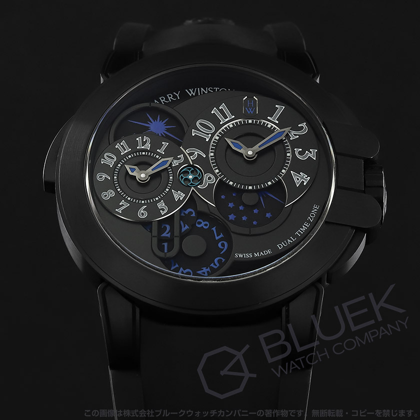 ハリーウィンストン オーシャン デュアルタイム ブラックエディション パワーリザーブ メンズ Oceatz44zz007 新品腕時計 通販ブルークウォッチカンパニー