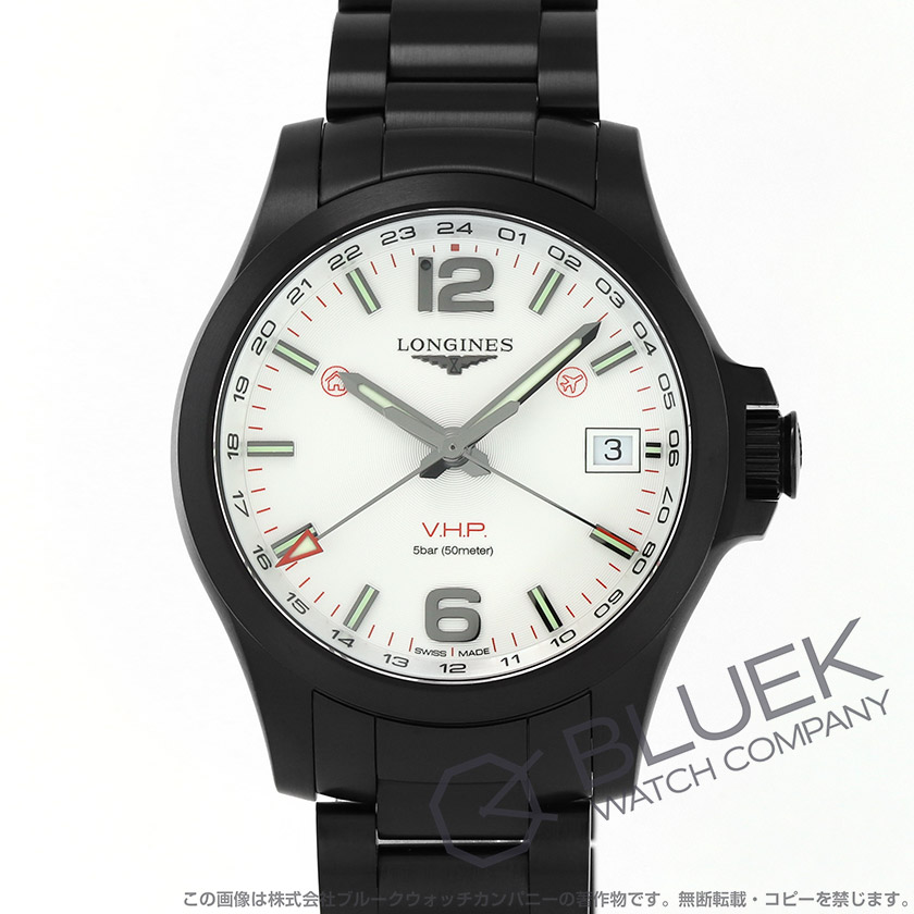 ロンジン コンクエスト V.H.P. GMT メンズ L3.718.2.76.6