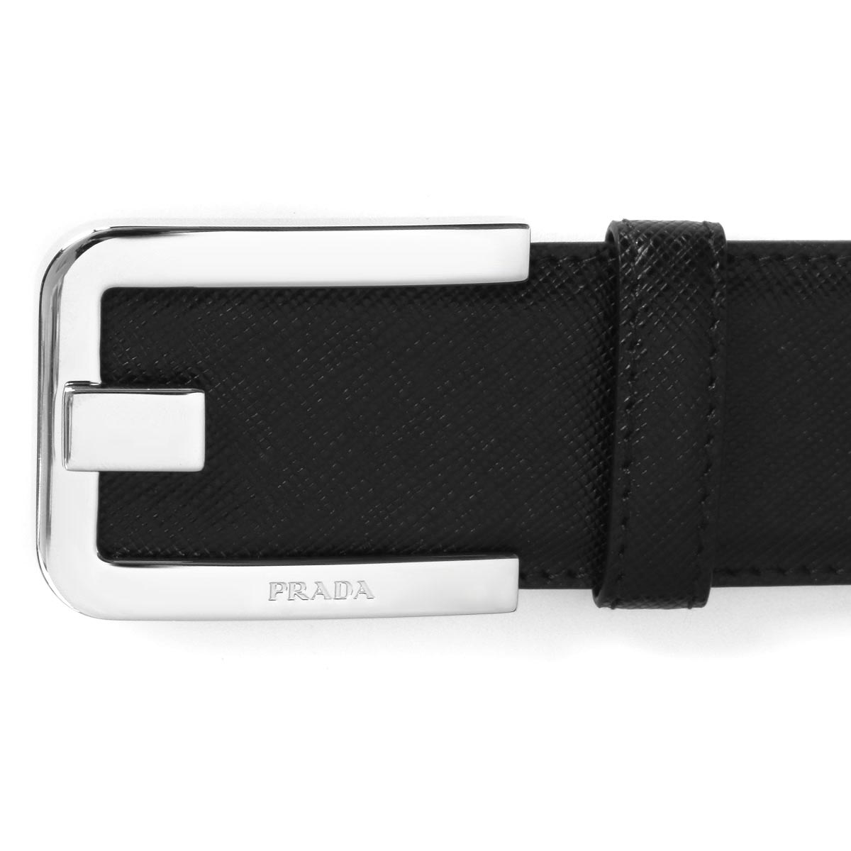 プラダ ベルト ファッション小物アウトレット メンズ サフィアーノ ブラック 2CM105 053 F0002 PRADA