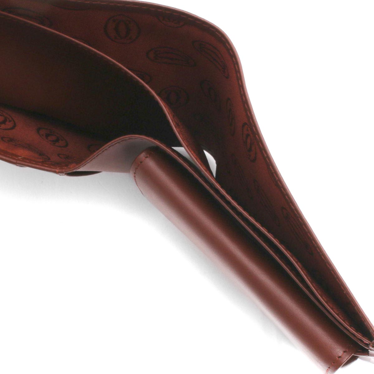 カルティエ 二つ折り財布 財布中古 メンズ レディース マスト バーガンディレッド(ボルドー系) L3000451 CARTIER