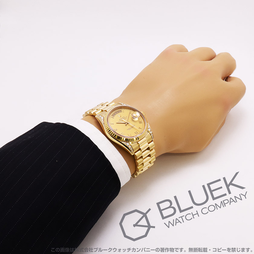 ロレックス デイデイト 36 ダイヤ メンズ 18338【中古】 |ブランド腕時計通販なら「 ブルークウォッチカンパニー 心斎橋店」