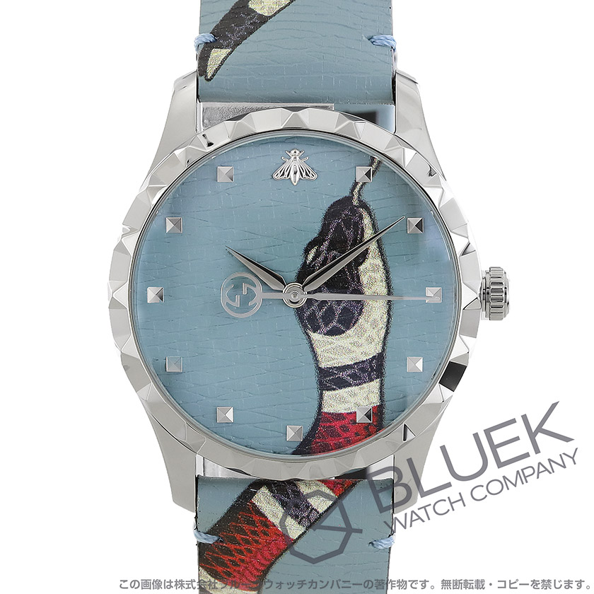 グッチ G-タイムレス パステルブルー キングスネーク ユニセックス YA1264080  新品腕時計通販ブルークウォッチカンパニー